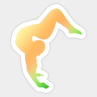 A contortionist in an arched handstand Sticker